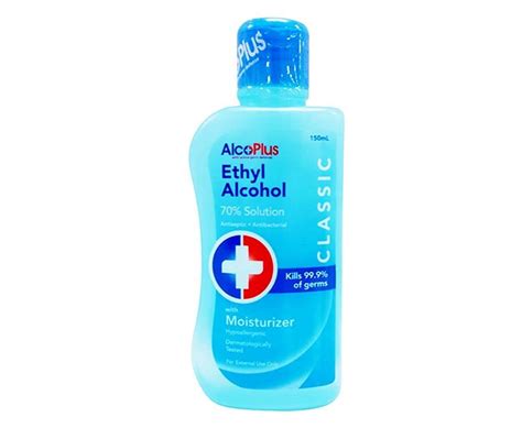 AlcoPlus Ethyl Alcohol 70 Solution Antiseptic Antibacterial Classic 150mL