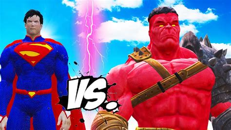 Red Hulk Vs Superman Epic Battle Youtube