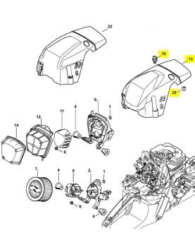 Capot moteur ms 362 Pièce détachée Stihl Vicking