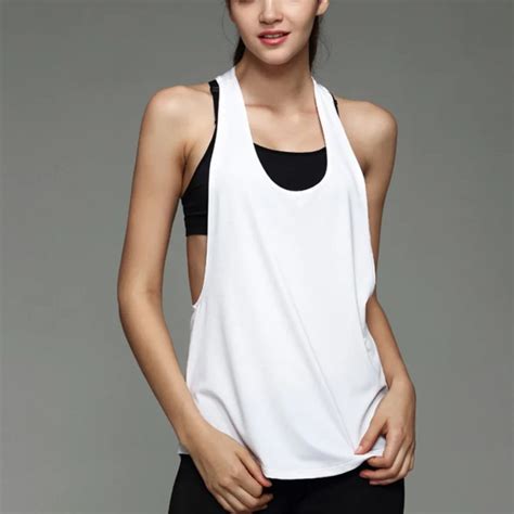 Women Tank Tops Dry Quick Yoga Shirts Loose Gym Fitness Sport