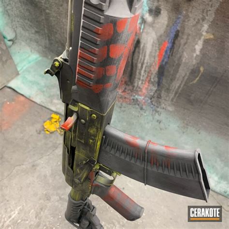 Cerakoted Bloody Hand And Battleworn Ak Rifle By Web User Cerakote