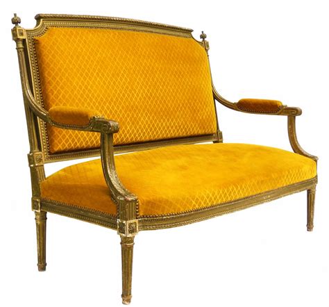 Antikes französisches Gesso Sofa mit vergoldetem Holzgestell bei Pamono ...