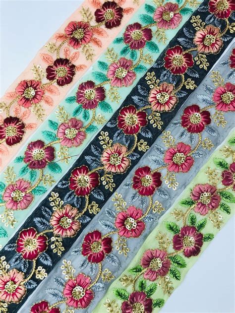 Buy Decorative Floral Trims Embellishment Tape Indian Embroidered Boho