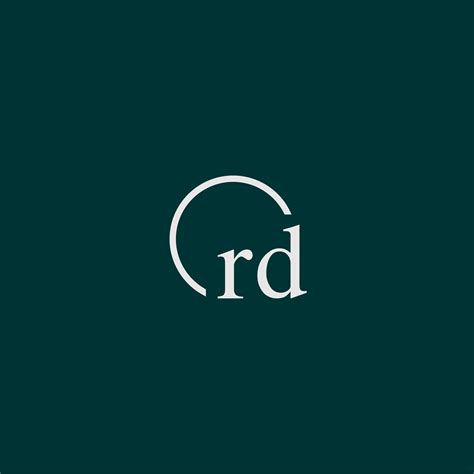 Rd Initial Monogram Logo With Circle Style Design Vector Art