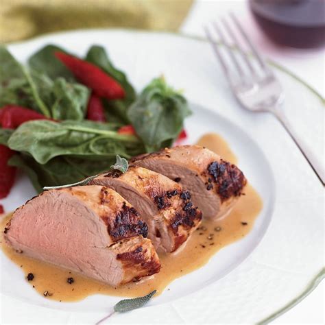 Milk Braised Pork Tenderloin With Spinach And Strawberry Salad Recipe Elena Arzak Juan Mari Arzak