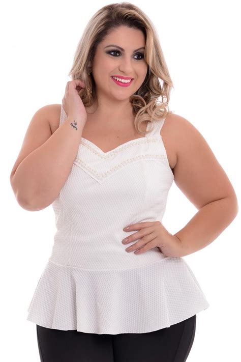 Resultado De Imagem Para Blusas Plus Size Peplum Plus Size Roupa De