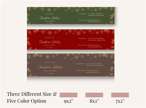 Christmas Soap Label Template Editable Soap Label Template - Etsy