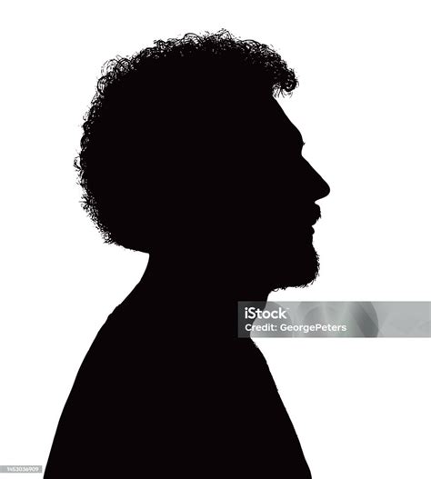 Silhouette Illustration Of One Serious Hipster Man Stock Illustration