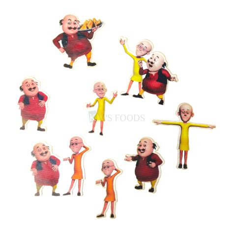 12 PCs Colourful Mix Design Motu Patlu Cartoon Theme Pre-Cut Pre ...