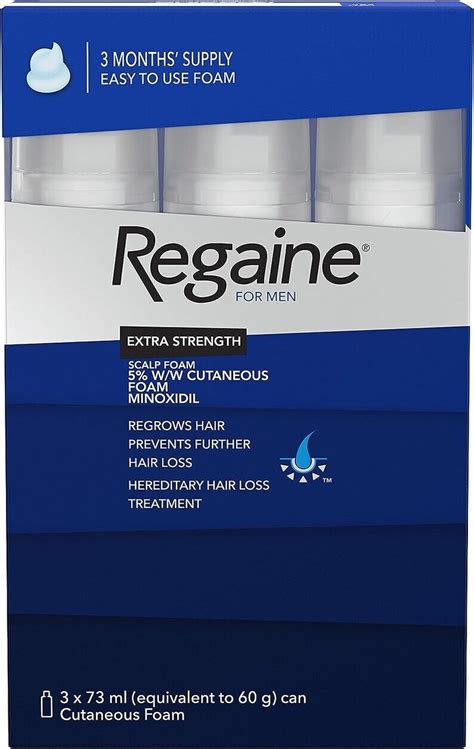 Regaine For Men Extra Strength Scalp Foam Triple Pack 3 X 73ml