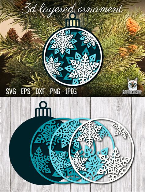 3d Layered Christmas Ornaments Svg Christmas Papercut Multilayered