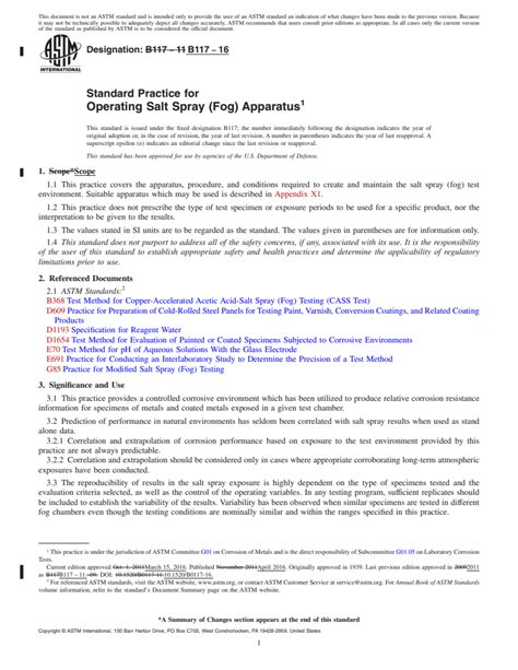 Astm B117 16 Standard Practice For Operating Salt Spray Fog Apparatus