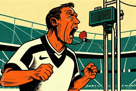 Soccer Referee in Action Illustration of a soccer referee making a call ...