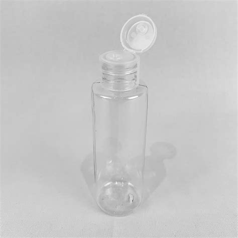 Frasco Cilíndrico Reto 60ml Tampa Flip Top Transparente Rosca 20 410