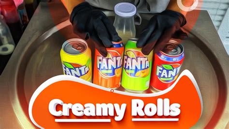 Asmr Tapping Ice Cream Rolls With Four Flavours Fanta Oddly Satisfying