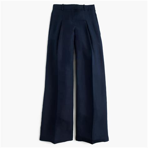 Lyst J Crew Collection Wide Leg Pant In Silk Linen In Blue