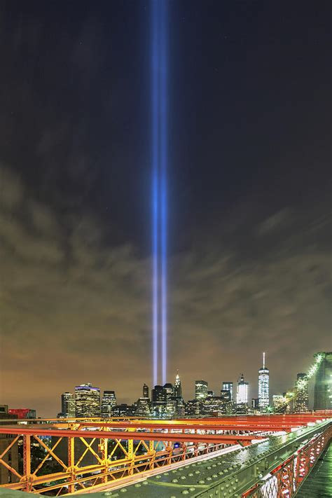 September 11th Tribute Lights Wide View Photograph by Daniel Portalatin ...