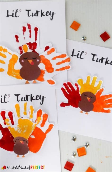 Lil' Turkey Thanksgiving Handprint Kids Craft - Thanksgiving Activities ...