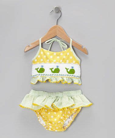 Take A Look At This Yellow Green Seersucker Cotton Bikini Infant