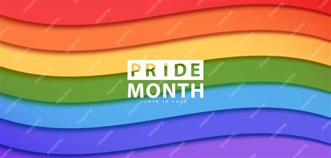 Premium Vector Pride Month Background In Wave Paper Style Rainbow