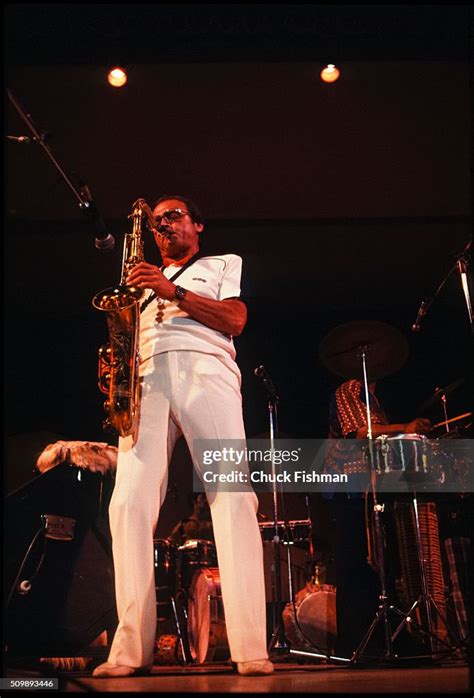 American Jazz musician Stan Getz plays saxophone as he performs... News ...