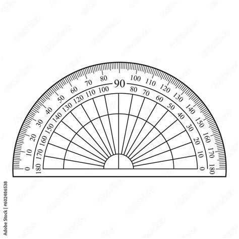 Arc Ruler Line Vector Illustration Stock Vector Adobe Stock