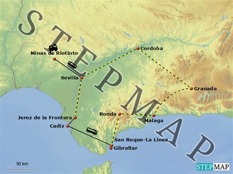 StepMap Andalusien 2023 Landkarte für Spanien