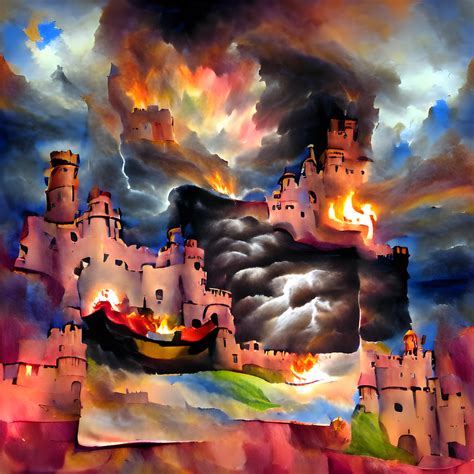 Castle in the Clouds aflame : r/nightcafe