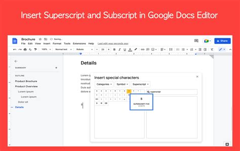 How To Insert Subscript And Superscript In Google Docs Sheets And