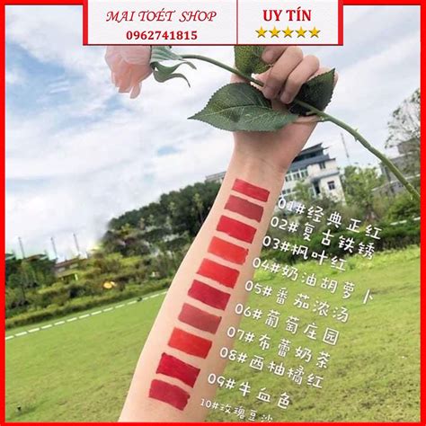 New Set Son Kem Nhung Lì Cây WETN LIP GLOSS Siêu Hot Bộ Son Kem Lì Cây WETN Hồng