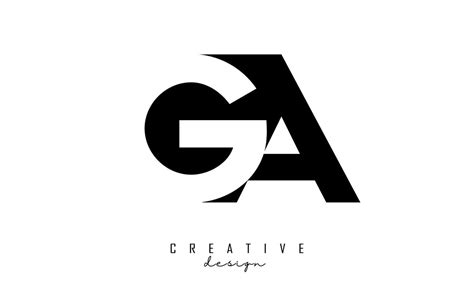 Ga Letters Logo With Negative Space Design Letter With Geometric