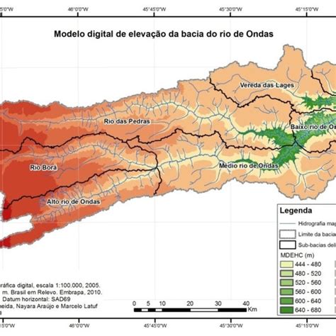 Mapa De Declividade Do Relevo Da Bacia Do Rio De Ondas Para