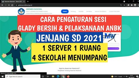 Cara Pengaturan Sesi Glady Bersih Pelaksanaan Anbk Jenjang Sd Youtube