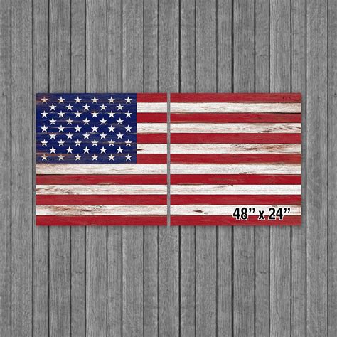 American Flag Barn Quilt With Wood Effect Large Medium Etsy