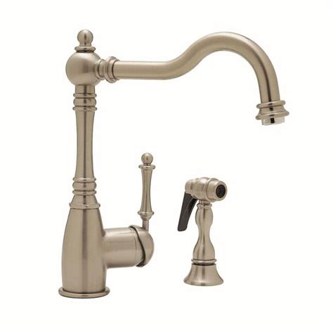 Blanco Grace Satin Nickel 1 Handle Deck Mount High Arc Kitchen Faucet