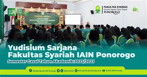 Luluskan 104 Sarjana Hukum Fakultas Syariah IAIN Ponorogo Sukses Gelar