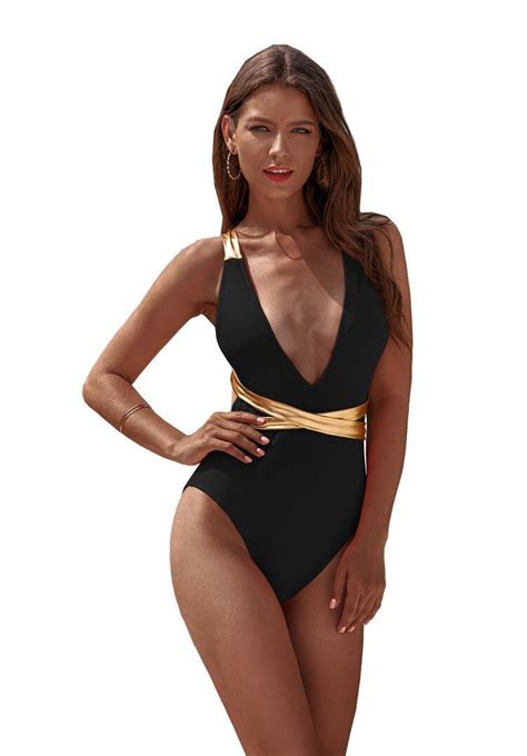 High Quality Custom Label Design Fashionable Cross Back Deep V Neck Swimsuit Bikini And