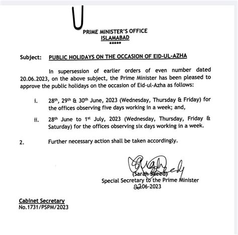 Pakistan Extend Public Holidays For Eid Ul Adha AUGAF News