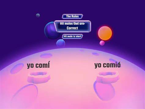 Los Verbos Comer Y Aprender Whack A Mole