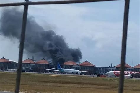 Area Airside Bandara Ngurah Rai Terbakar Asap Hitam Membumbung Tinggi