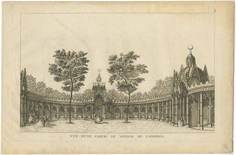 Pl Antique Print Of Vauxhall Gardens By Le Rouge C