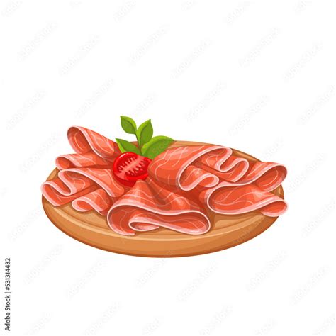 Prosciutto Crudo Italian Food Vector Illustration Cartoon Isolated