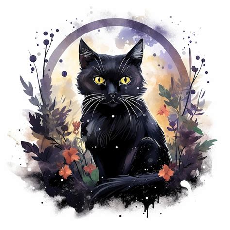 Premium Photo Create A Stylish And Mysterious Halloween Black Cat Design