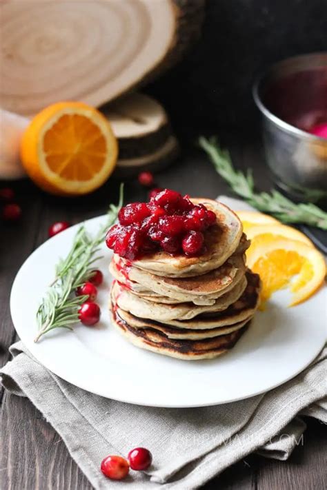 Ricotta Orange Pancakes With Cranberry Sauce Berry Maple