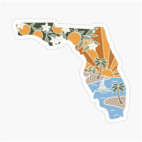 Florida Illustrated Graphic Sticker For Sale By Jamie Maher Cool