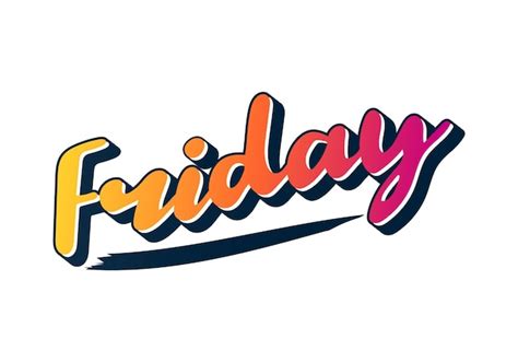 Premium Vector Colorful Friday Typography Logo Design Vector In