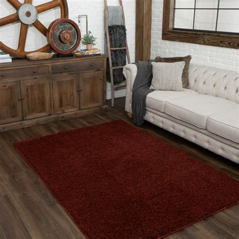 Mohawk Home Willow Creek Solid Shag Area Rug, Red - Walmart.com