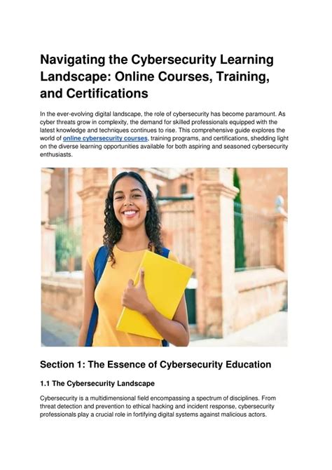 Ppt Navigating The Cybersecurity Learning Landscape Online Courses