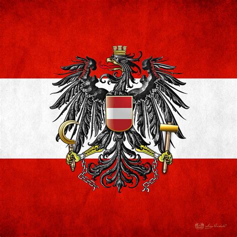 Coat of Arms and Flag of Austria Digital Art by Serge Averbukh - Pixels