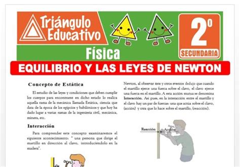 Equilibrio Y Las Leyes De Newton Para Segundo De Secundaria Fichas Gratis